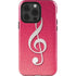 Pink Glitter Music Note iPhone 15 Pro Impact Case